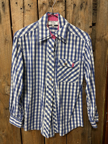 PreLoved- Margaret Cane Blue Check Work Shirt XS