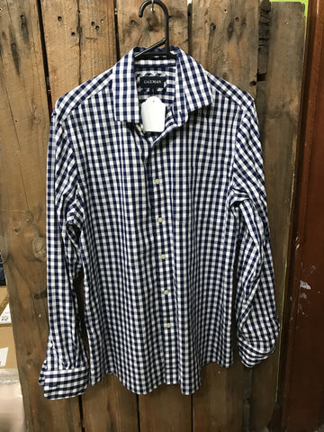 Preloved - Gazman Blue Check Shirt - Size Small