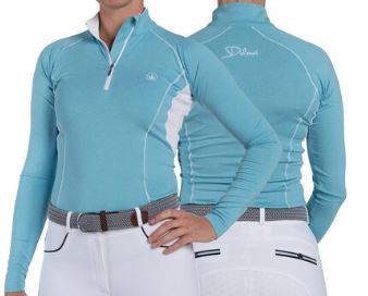 Alexa - Aqua and White long-sleeve shirt