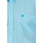 Cinch - Mens Tencel Light Blue Micro Stripe Button-Down Western Shirt - XLarge