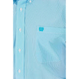 Cinch - Mens Tencel Light Blue Micro Stripe Button-Down Western Shirt - XLarge