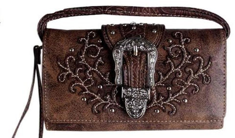 Ladies Purse - Brown Faux Leather Wallet